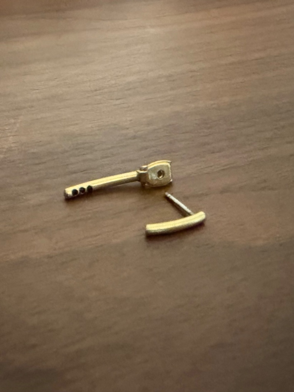 Boho Minimalist Bar Earrings - Gold Plate - Picture 3 of 4